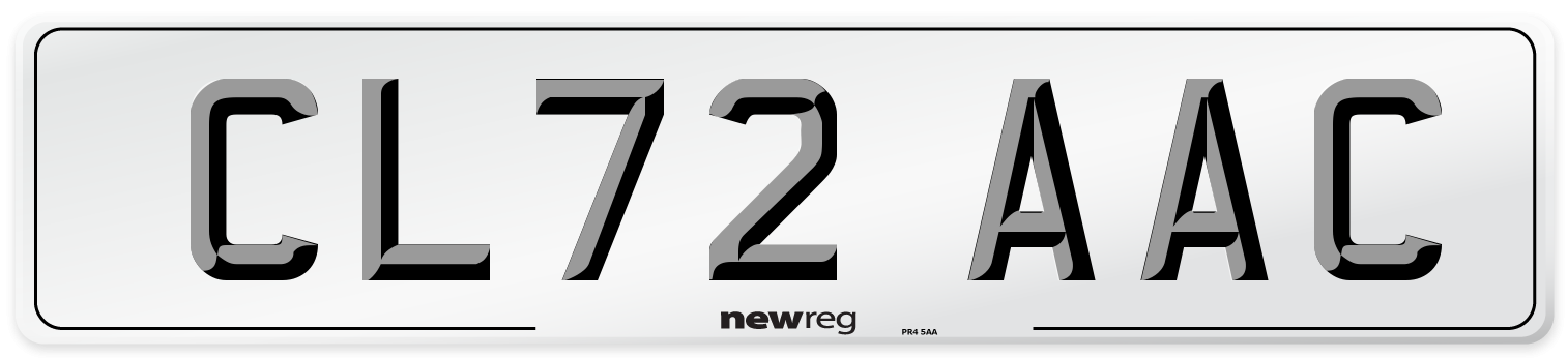 CL72 AAC Number Plate from New Reg